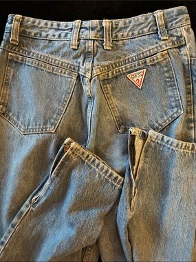GUESS Vintage 1980’s Zip Ankle faded Blue Jeans Size 31 Measure 30/28” Authentic